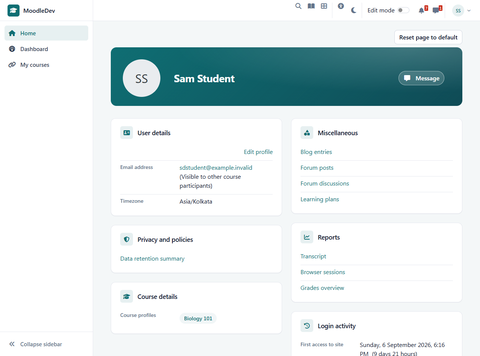 Designed user profile page